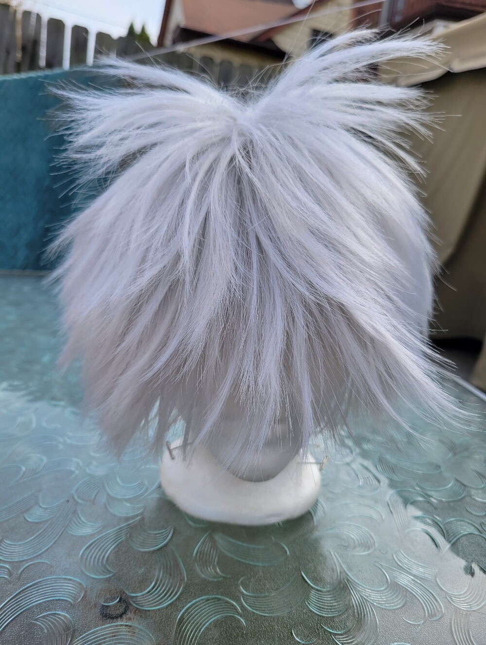 White spiky wig NEW